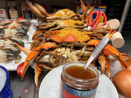 Crabs and Dipping Sauce